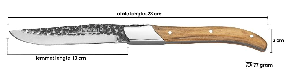 Couteaux à steak Blackwell Laguiole - Brut Noir - Bois d'olivier - 6 pièces