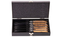 Couteaux à steak Blackwell Laguiole - Brut Noir - Bois d'olivier - 6 pièces