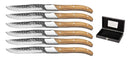 Couteaux à steak Blackwell Laguiole - Brut Noir - Bois d'olivier - 6 pièces