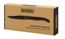 Couteaux à steak Blackwell Laguiole - Brut noir - Acier inoxydable - 6 pièces