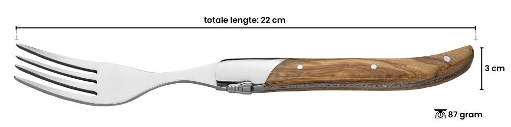 Couverts à steak Blackwell Laguiole - Couteaux à steak & Fourchettes à steak - Bois d'olivier - 12 pièces