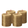 Bougie cylindrique Bolsius Shimmer Gold - 8 cm / ø 7 cm - 4 pièces