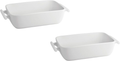 BonBistro Plat à four Yong Squito - 19 x 12 x 6 cm / 720 ml - Blanc - 2 pièces