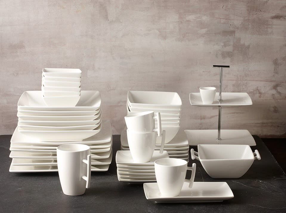 BonBistro Sous-assiette Yong Squito 30 x 30 cm - Blanc - 2 pièces