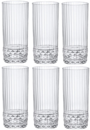 Set de verres Bormioli Rocco - Verres longdrink - America 20s - 490ml - 6 pièces