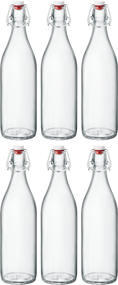 Bouteilles Bormioli Rocco Swing-top / Bouteilles Weck Giara - Transparent - 1 litre - 6 pièces