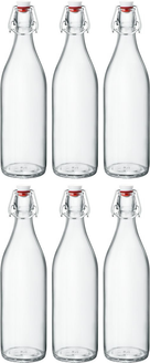 Bouteilles Bormioli Rocco Swing-top / Bouteilles Weck Giara - Transparent - 1 litre - 6 pièces