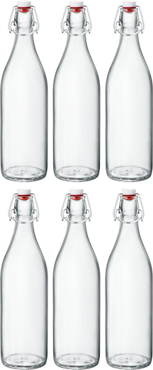 Bouteilles Bormioli Rocco Swing-top / Bouteilles Weck Giara - Transparent - 1 litre - 6 pièces