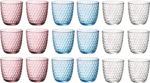 Gobelets à eau colorés - Ensemble de verres Bormioli Rocco Slot - 18 pièces