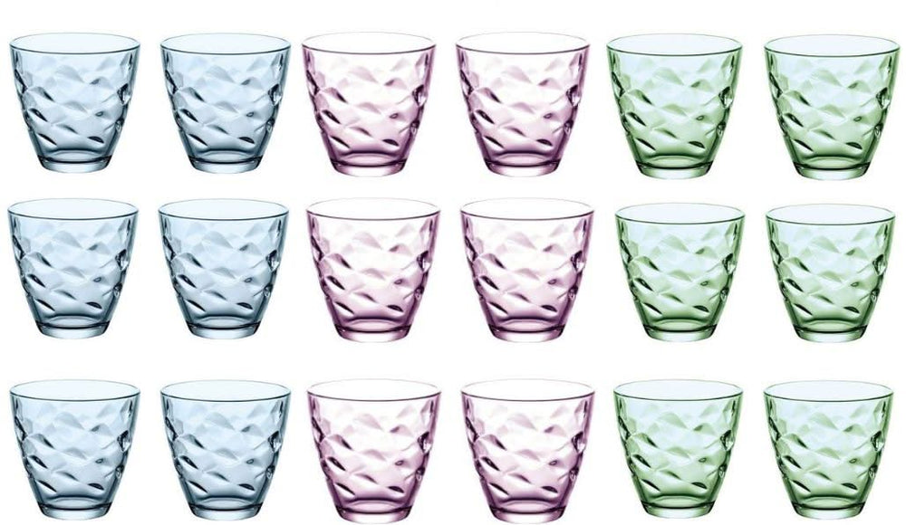 Bormioli Rocco Set de verres Flora couleurs - 250 ml - 18 pièces