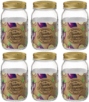 Ensemble de bocaux Bormioli Rocco - Quattro Stagioni - 1 L - 6 pièces