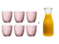 Bormioli Rocco Verres Slot Rose 290 ml - 6 Pièces + Carafe Cookinglife 1 L