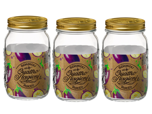 Bormioli Rocco Weckpot Quattro Stagioni - ø 8,6 cm / 1 litre - 3 pièces