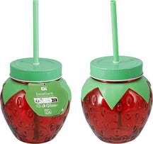 Waterglazen Aardbei 2 Stuks - Cocktailglazen met Rietjes - Cookinglife