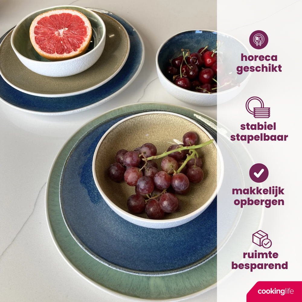 Assiettes de dîner Cookinglife Belize ø 25 cm - 6 pièces