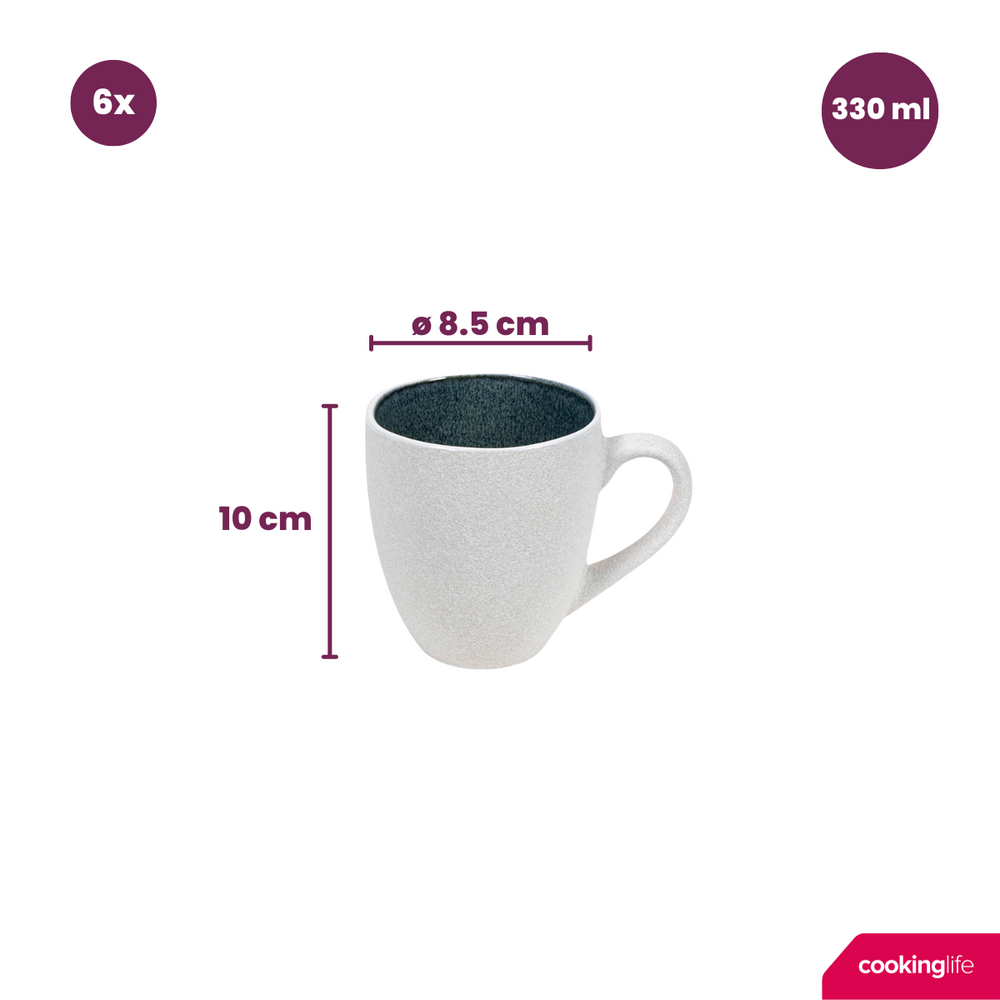 Mugs Cookinglife Belize 330 ml - 6 pièces