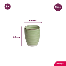 Tasses Cookinglife Delice Vert 350 ml - 6 pièces