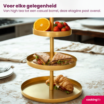 Cookinglife Etagere métal / or - ø 15, 20 & 25 cm - 3 Couches
