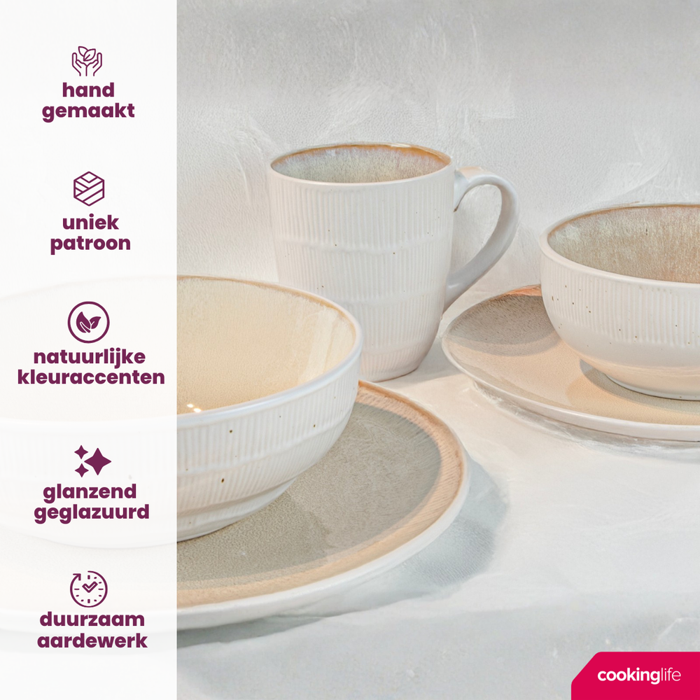 Bol en soupière Nola Sand ø 17 cm - 6 pièces