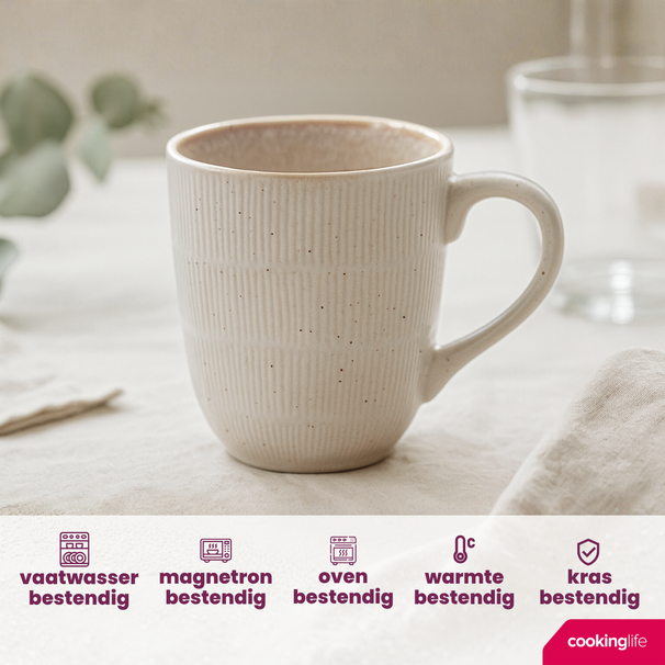 Mugs Cookinglife Nola Sand 350 ml - 6 pièces