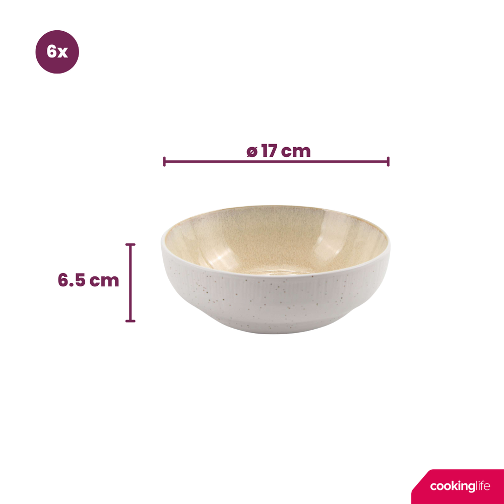 Bol en soupière Nola Sand ø 17 cm - 6 pièces