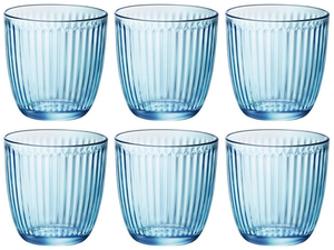 Ensemble de verres à eau Bormioli Rocco - Bleu - Line - 290 ml - 6 pièces