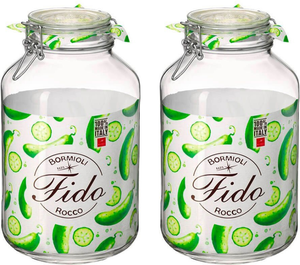Ensemble de bocaux Bormioli Rocco - bocal a conserver - Fido - 4 L - 2 pièces