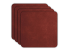 Sous-verres ASA Selection - Cuir souple - Terre rouge - 10 x 10 cm - 4 pièces