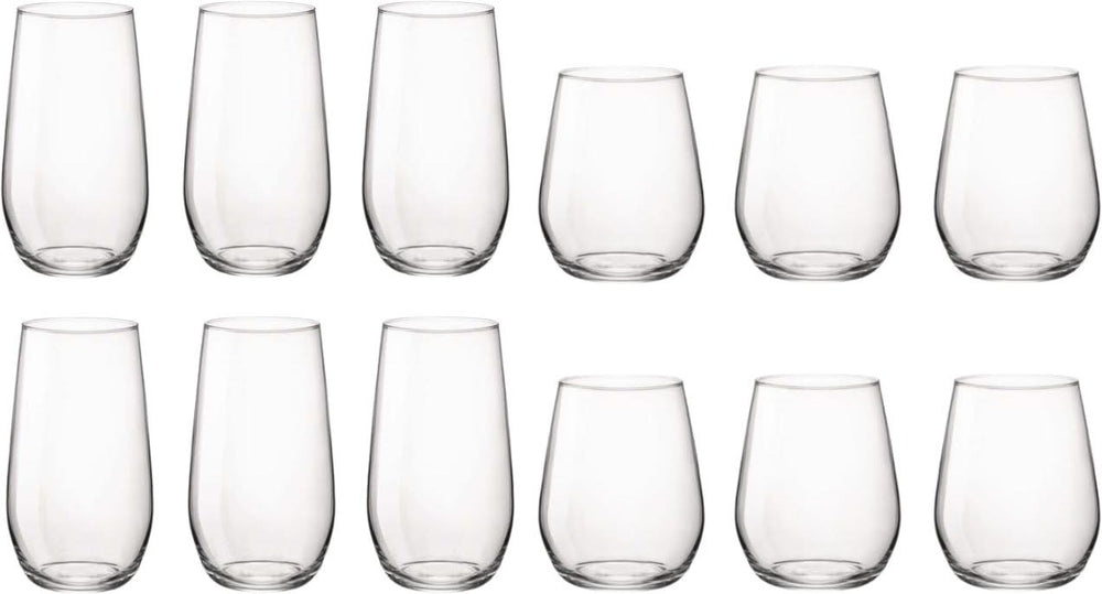 Bormioli Rocco Ensemble de verres à eau Electra - (Verres à eau et verres à long drink) - Ensemble de 12 pièces