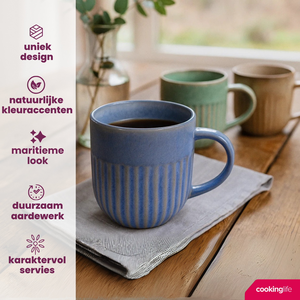 Mugs Cookinglife Aqua Maris 400 ml - 6 pièces