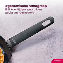 Cookinglife Koekenpannenset Black Cera - ø 24 & 28 cm - keramische anti-aanbaklaag - geschikt voor alle warmtebronnen