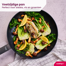 Cookinglife Koekenpan Black Cera - ø 28 cm - keramische anti-aanbaklaag - geschikt voor alle warmtebronnen