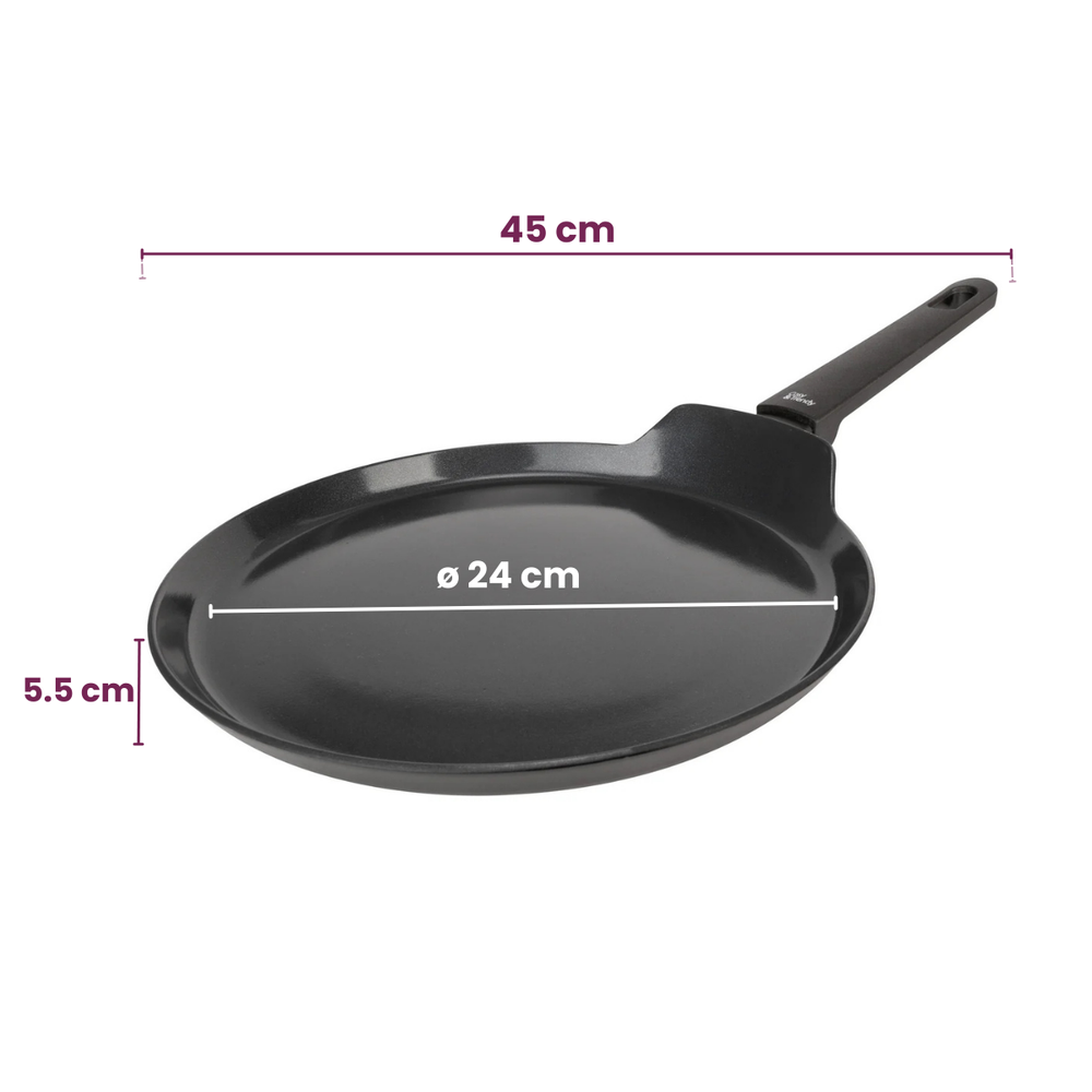Cookinglife poêle à pancakes Black Cera noir Ø 24 cm – revêtement antiadhésif céramique