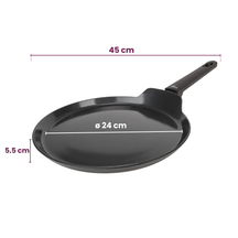 Cookinglife poêle à pancakes Black Cera noir Ø 24 cm – revêtement antiadhésif céramique