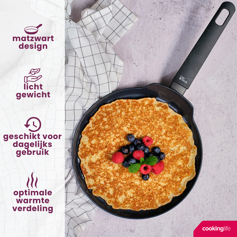 Cookinglife poêle à pancakes Black Cera noir Ø 24 cm – revêtement antiadhésif céramique