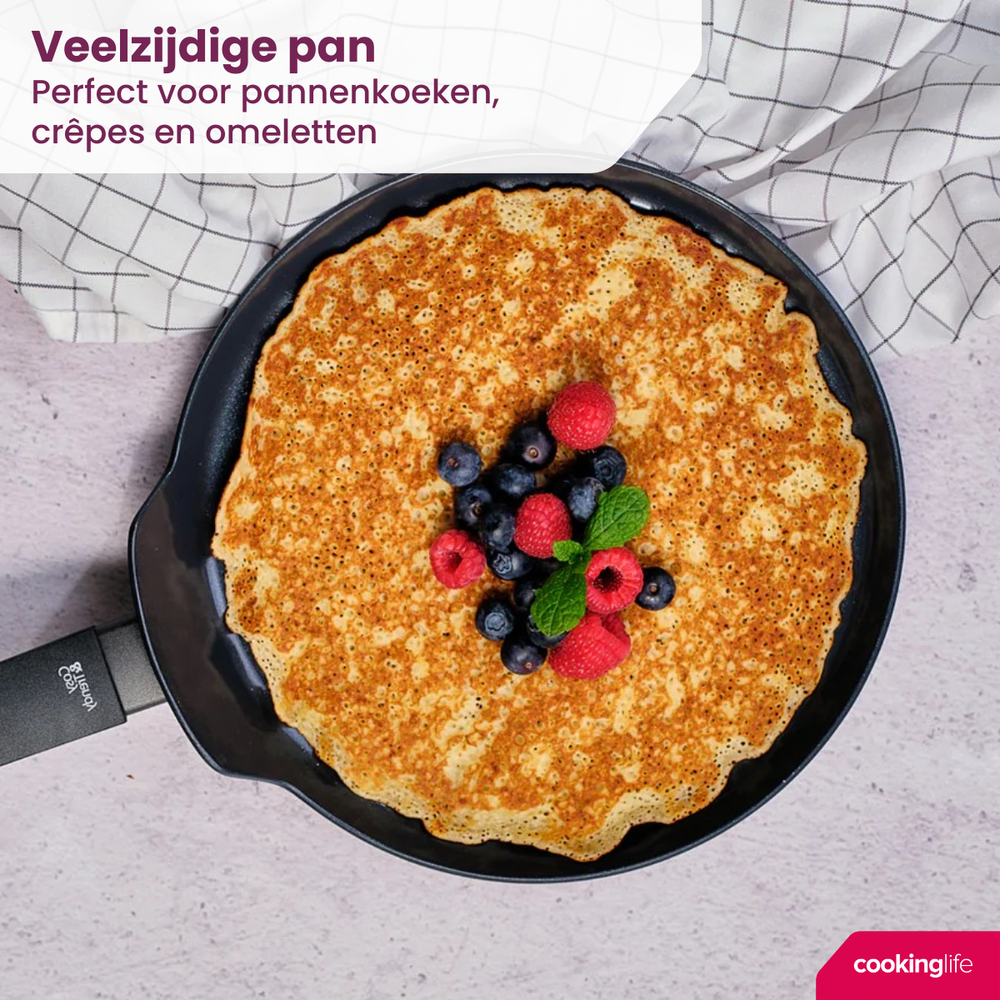 Cookinglife poêle à pancakes Black Cera noir Ø 24 cm – revêtement antiadhésif céramique
