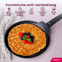 Cookinglife poêle à pancakes Black Cera noir Ø 24 cm – revêtement antiadhésif céramique