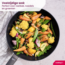 Cookinglife poêle wok Black Cera Ø 28 cm – revêtement antiadhésif céramique