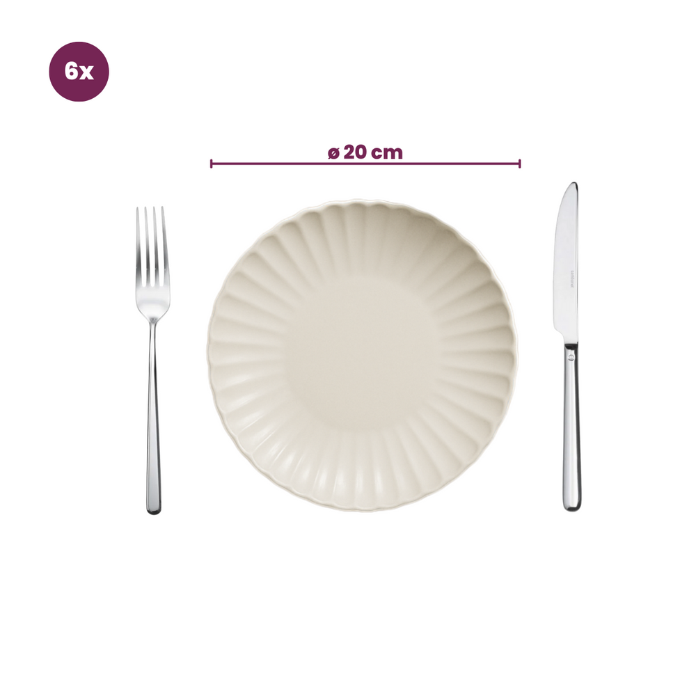 Assiette creuse Cookinglife Cardida Off White ø 20 cm - 6 pièces