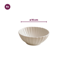 Service de vaisselle Cookinglife Cardida Off White 18 pièces / 6 personnes - 6 assiettes à dîner, 6 assiettes à petit-déjeuner et 6 bols