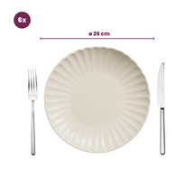 Service de vaisselle Cookinglife Cardida Off White 18 pièces / 6 personnes - 6 assiettes à dîner, 6 assiettes à petit-déjeuner et 6 bols