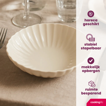 Assiette creuse Cookinglife Cardida Off White ø 20 cm - 6 pièces