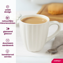 Mugs Cookinglife Cardida Off White 350 ml - 6 pièces