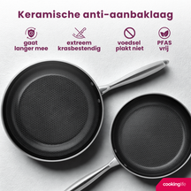 Cookinglife Koekenpannenset HexaCook - ø 24 & 28 cm - NON STICK - keramische anti-aanbaklaag - geschikt voor alle warmtebronnen