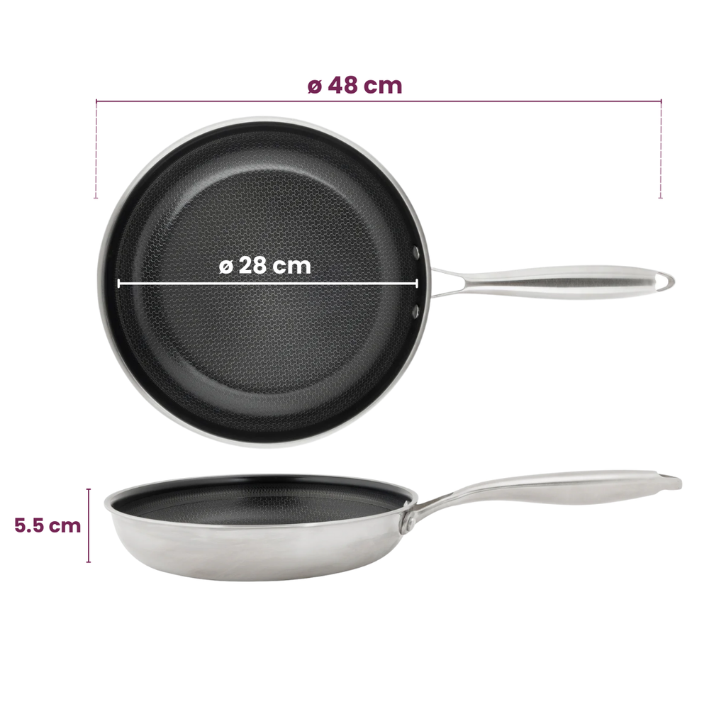Cookinglife Koekenpannenset HexaCook - ø 24 & 28 cm - NON STICK - keramische anti-aanbaklaag - geschikt voor alle warmtebronnen