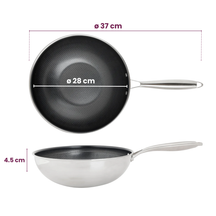 Cookinglife poêle wok HexaCook Ø 28 cm – revêtement antiadhésif céramique – compatible avec toutes les sources de chaleur