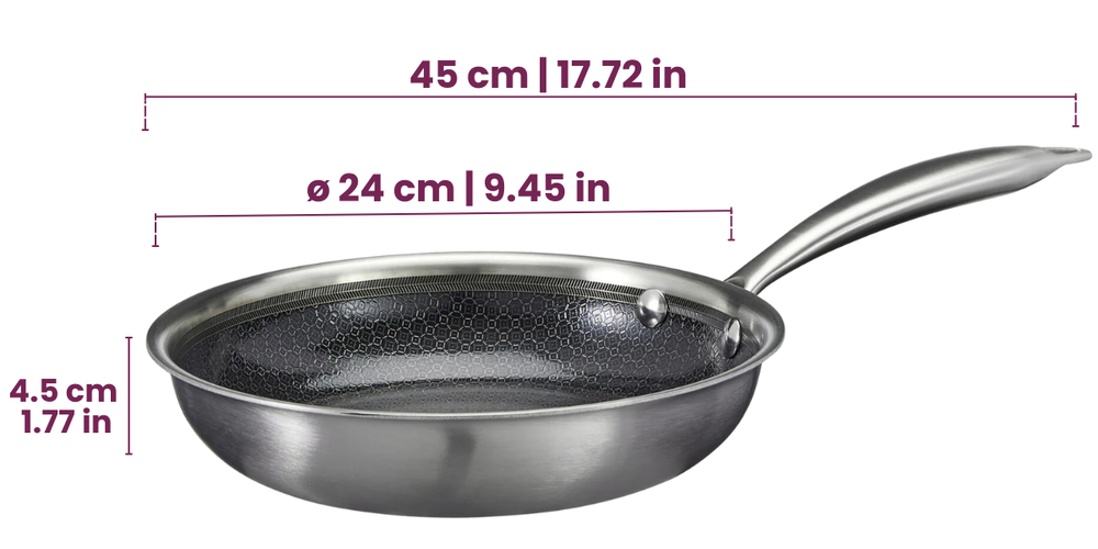 Cookinglife poêle HexaCook Ø 24 cm – compatible avec toutes les sources de chaleur – revêtement antiadhésif céramique 
