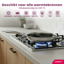 Cookinglife poêle HexaCook Ø 24 cm – compatible avec toutes les sources de chaleur – revêtement antiadhésif céramique 