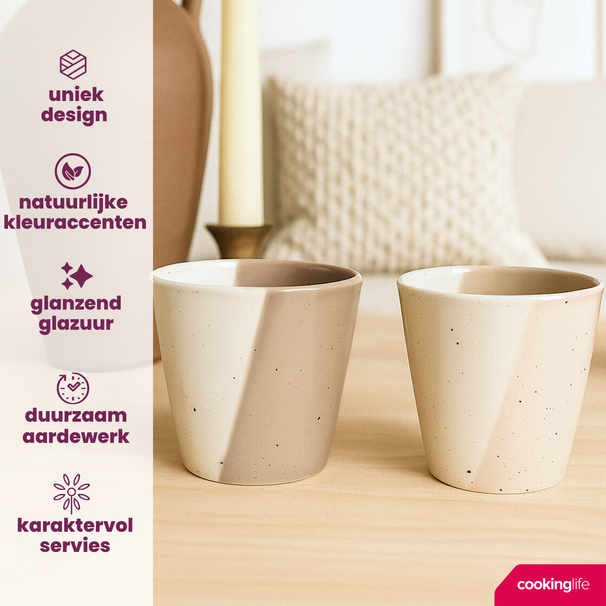 Tasses à café en argile Cookinglife 200 ml - 6 pièces