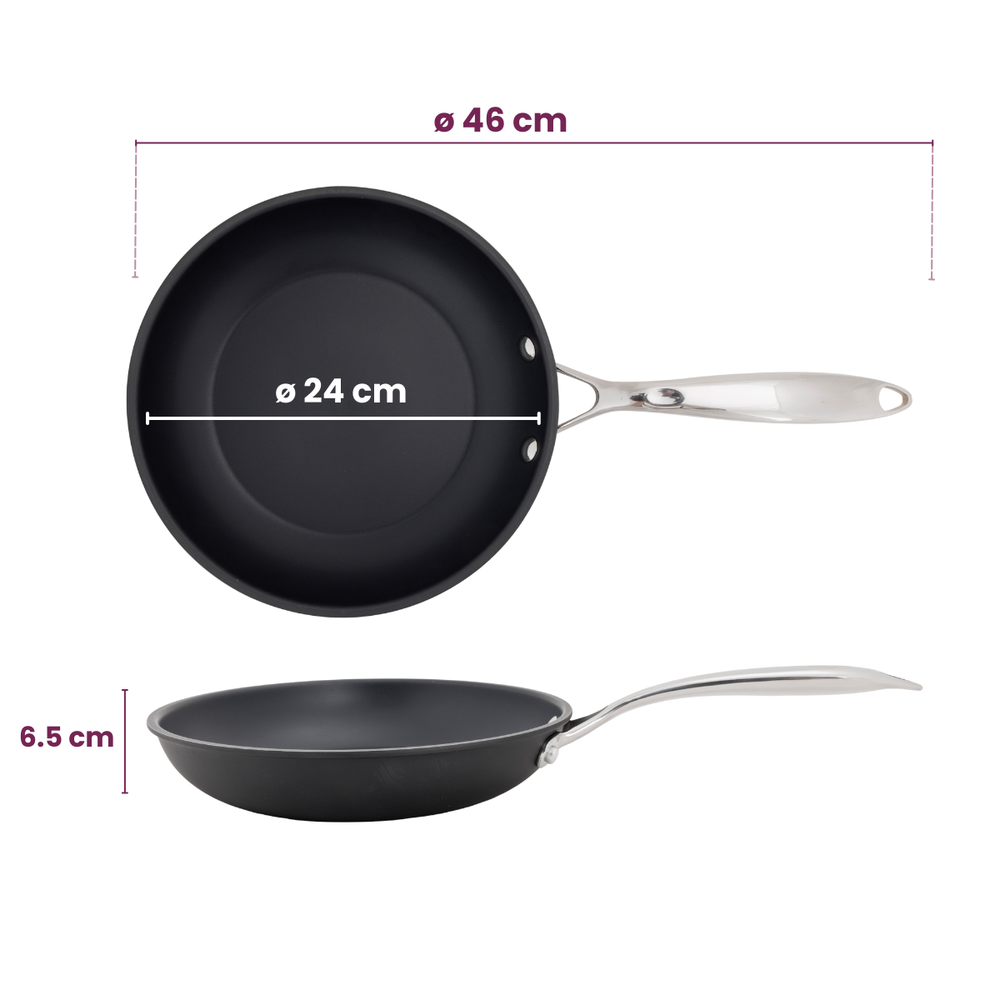 Cookinglife poêle Revolt Ø 24 cm – compatible avec toutes les sources de chaleur – revêtement antiadhésif céramique 
